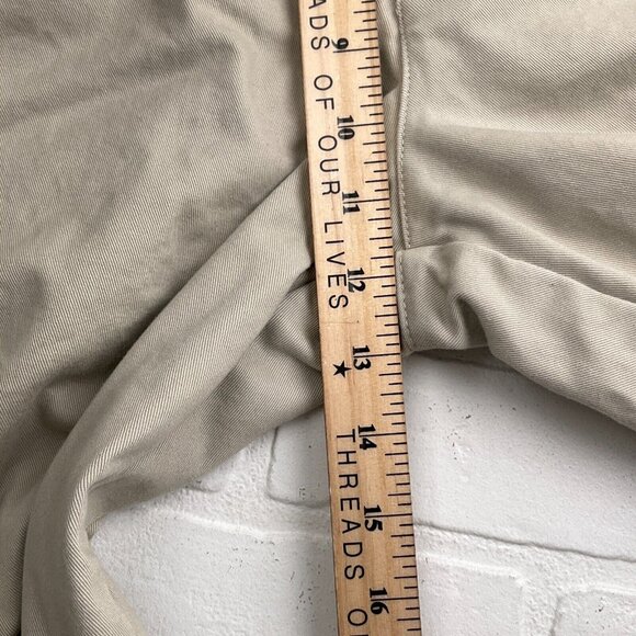 LL Bean Pants Men 35Wx34L Beige Chino Cotton Flannel Plaid Lined Natural‎ Fit - Picture 9 of 12